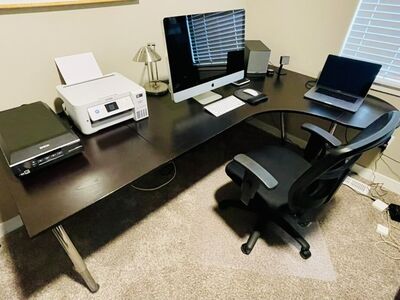 IKEA L Shape Desk - Adjustable, Spacious, Sturdy