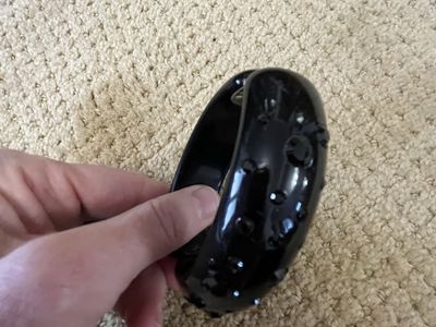 Black Bakelite Bangle Style Bracelet With Rhinestones-1940's-1950's-Excellent Condition