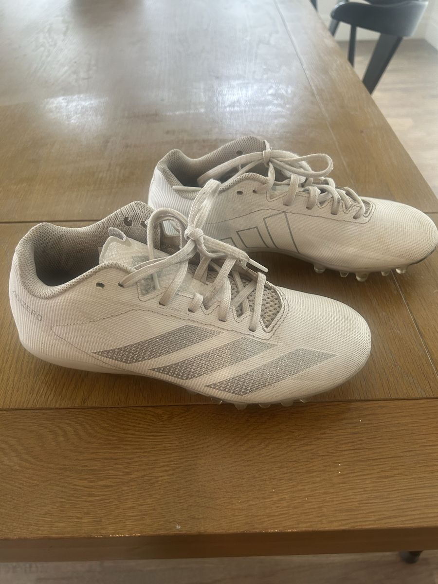 adidas adizero White & Gray Football Cleats - size 7