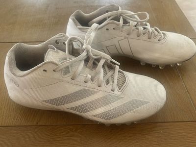 adidas adizero White & Gray Football Cleats - size 7