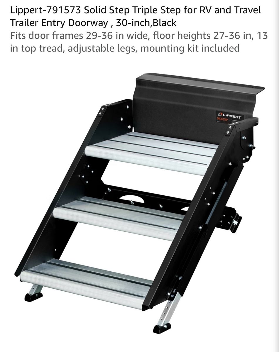 New ,Lippert Solid Step 791573 Triple Entry Step for RVs & Travel Trailers - 30 Inch