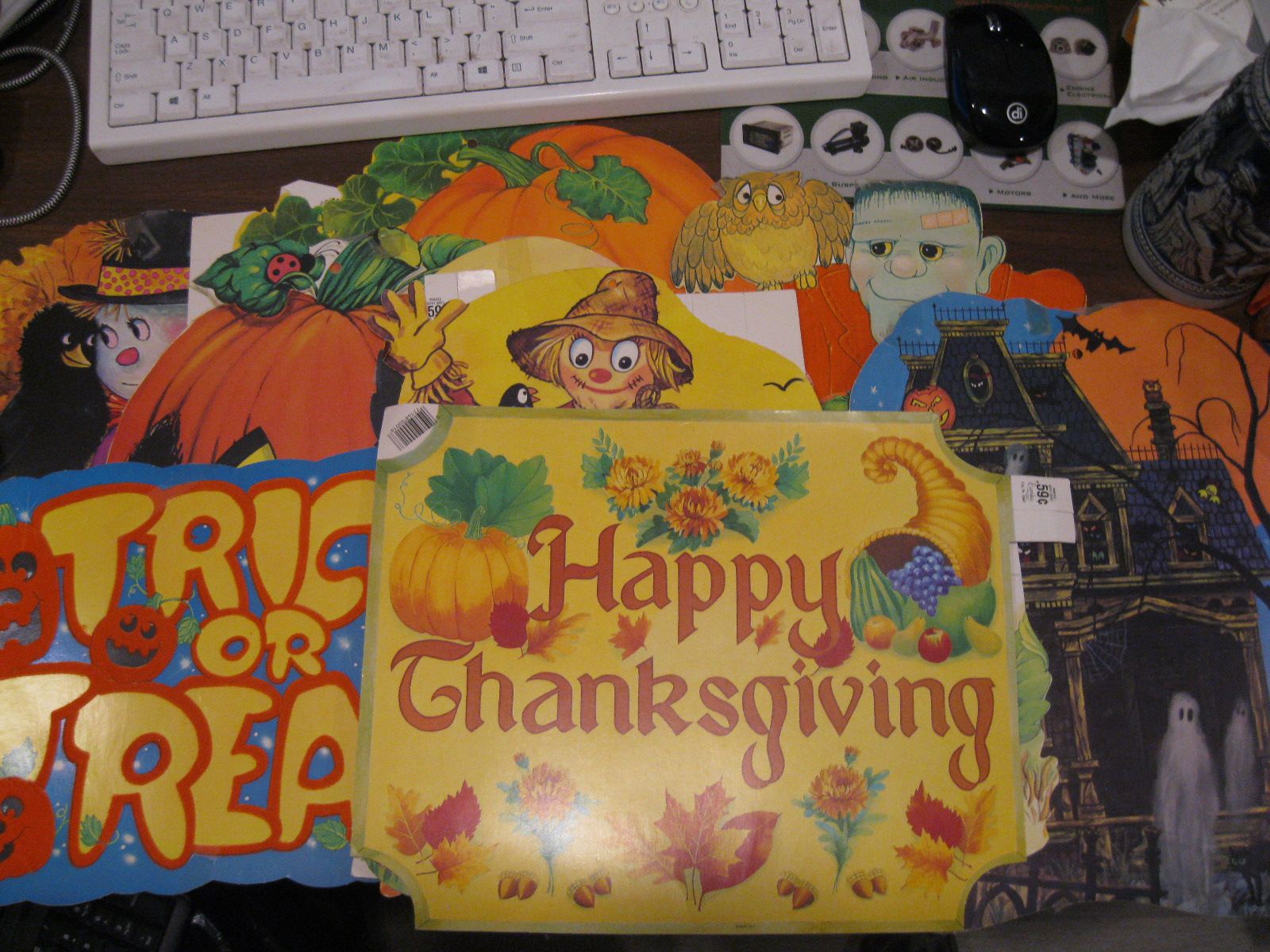 13 Vintage Halloween and Thanksgiving Decorations