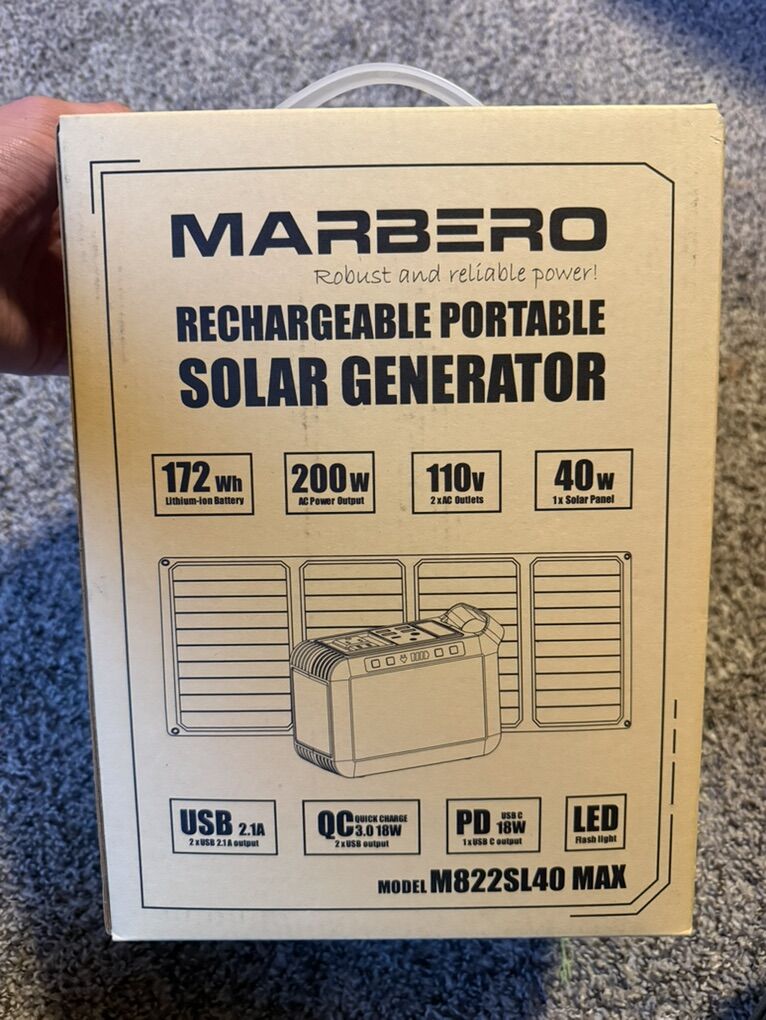 Marbero Portable Generator Battery Bank with Solar