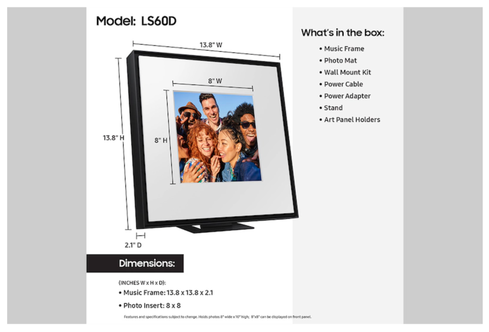 SAMSUNG LS60D Music Frame (and/or Soundbar)