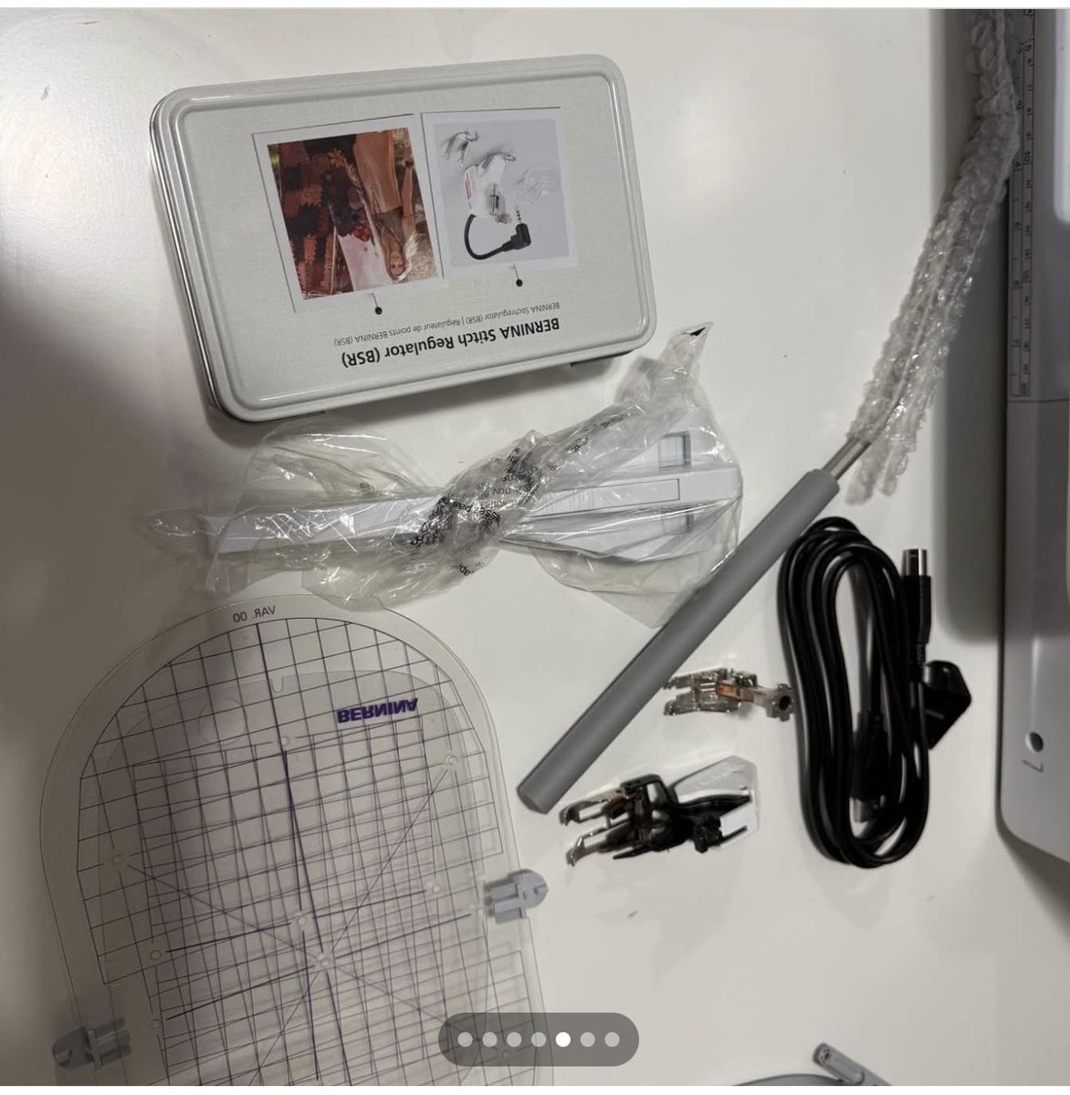 Bernina 570 QE Sewing Machine with Embroidery Module, BSR, and Accessories