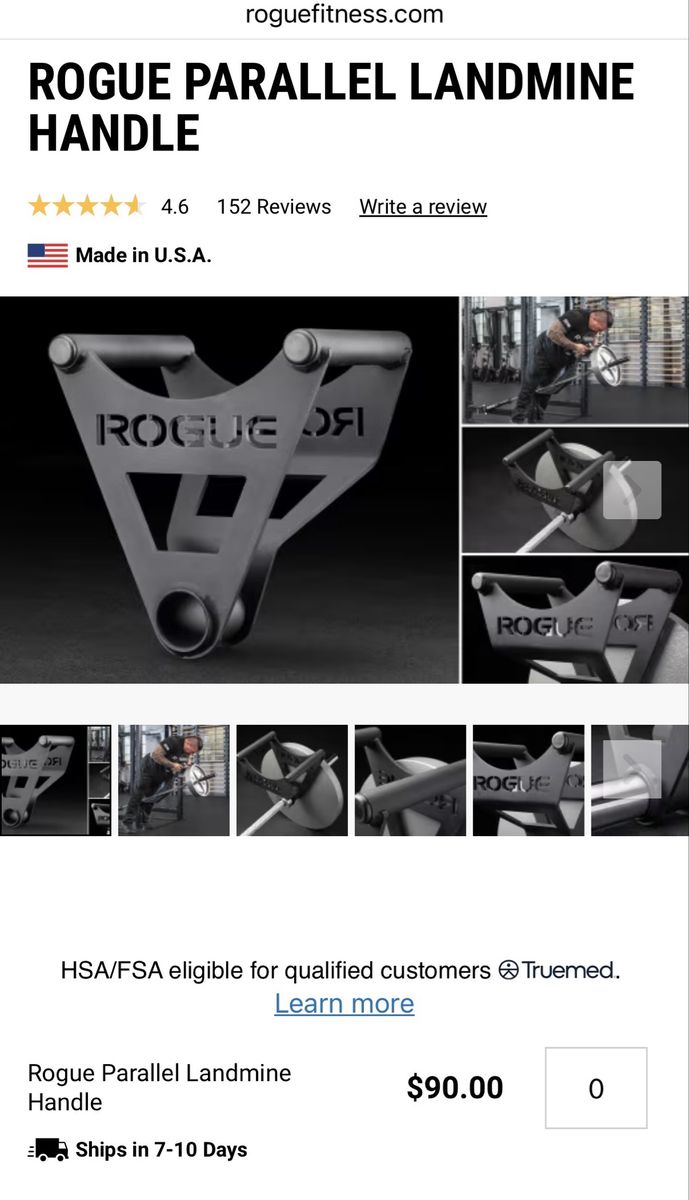 Rogue fitness parallel landmine handle