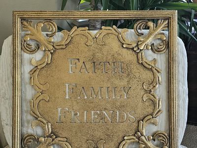 Faith Family Friends Gold Metal Scroll Wall Decor Plaque
19.5"×19.5"