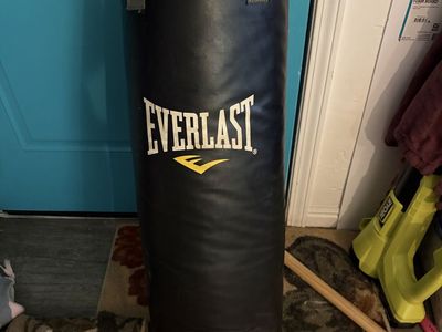 Everlast Black Heavy Punching Bag with Hanging Straps