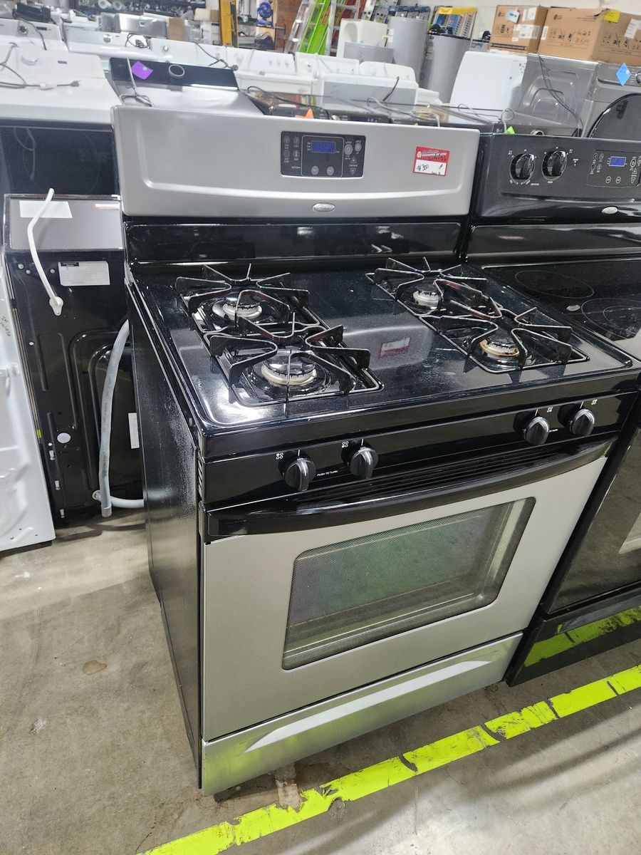 Whirlpool Gas Range Stove Stainless Steel Oven with 4-Burner Cooktop
