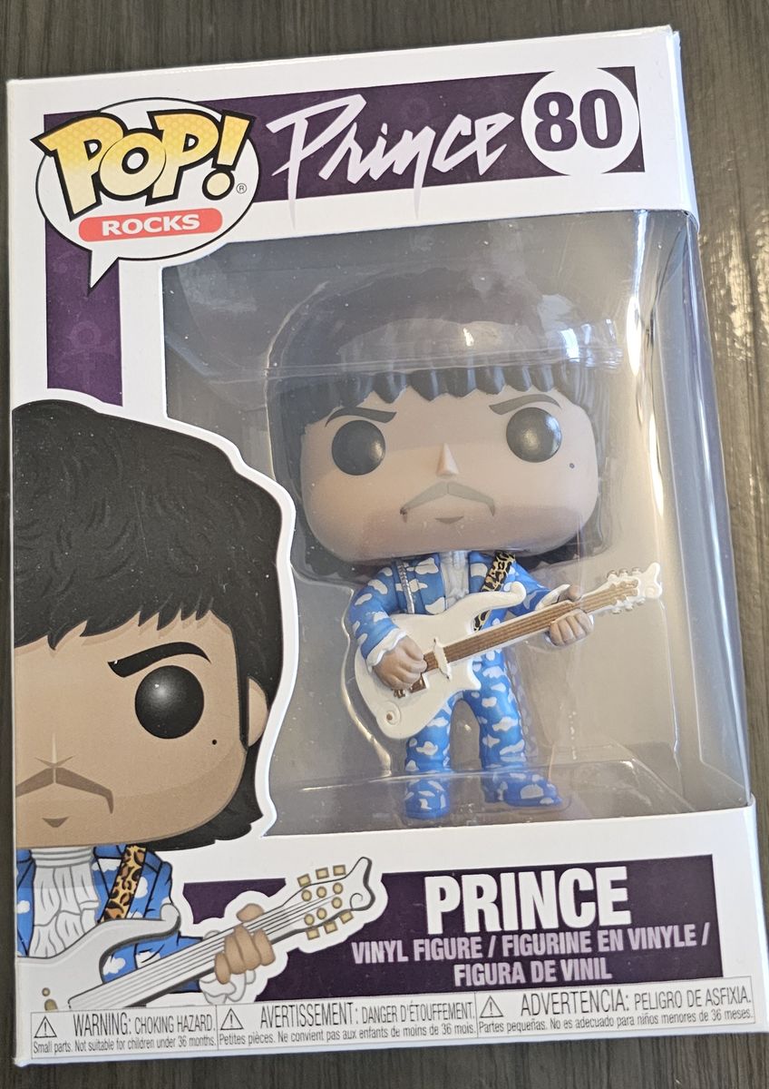 Funko POP! Rocks #80 Prince Vinyl Figure, Blue Cloud Suit, White Guitar, In Box