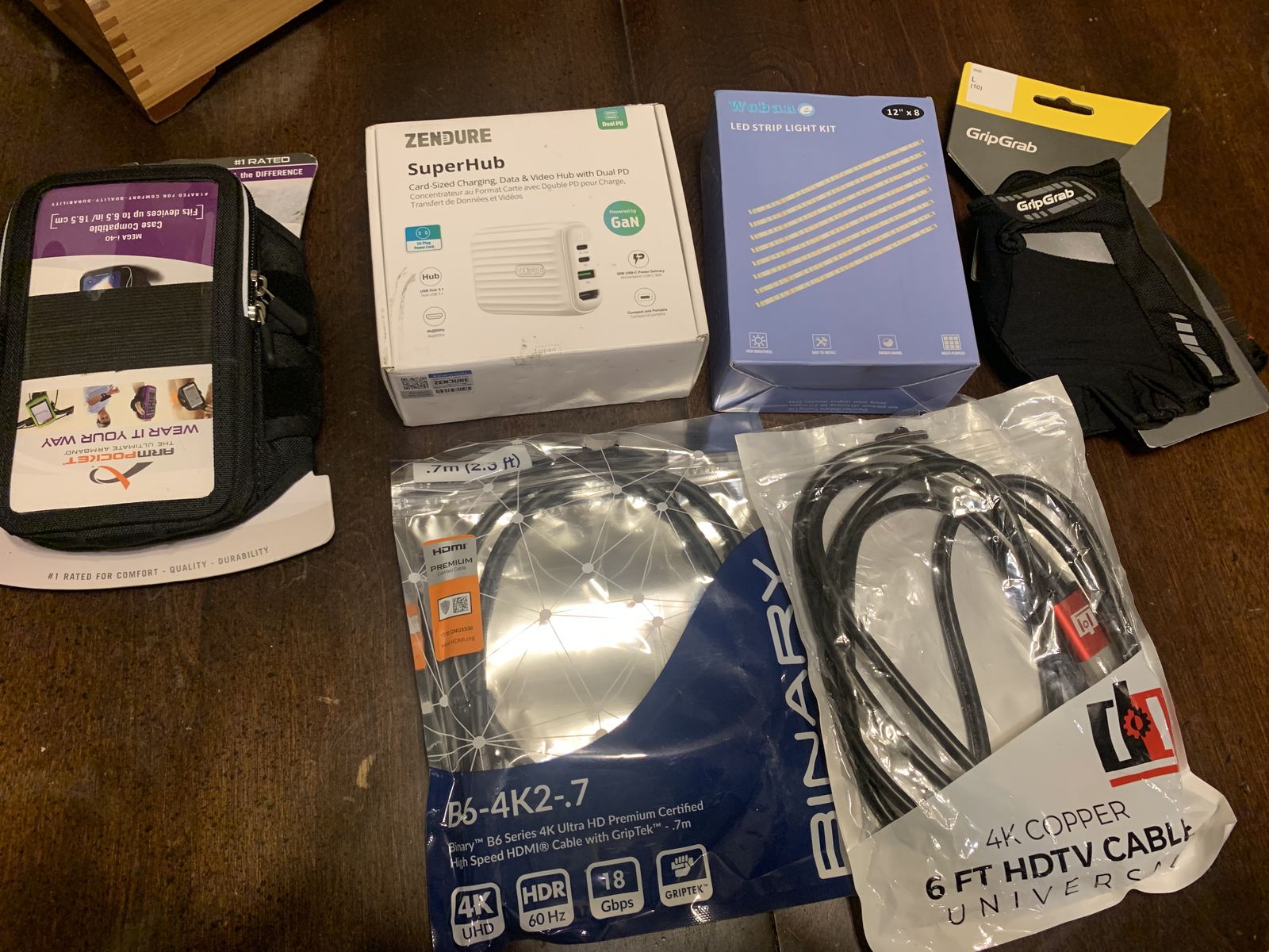 Led Lights, hub,  Hdtv &Hdmi Cable, Cycling Gloves