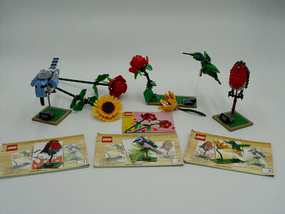 Lego Ideas 21301 Birds, retired, no box, w/instructions, + flowers