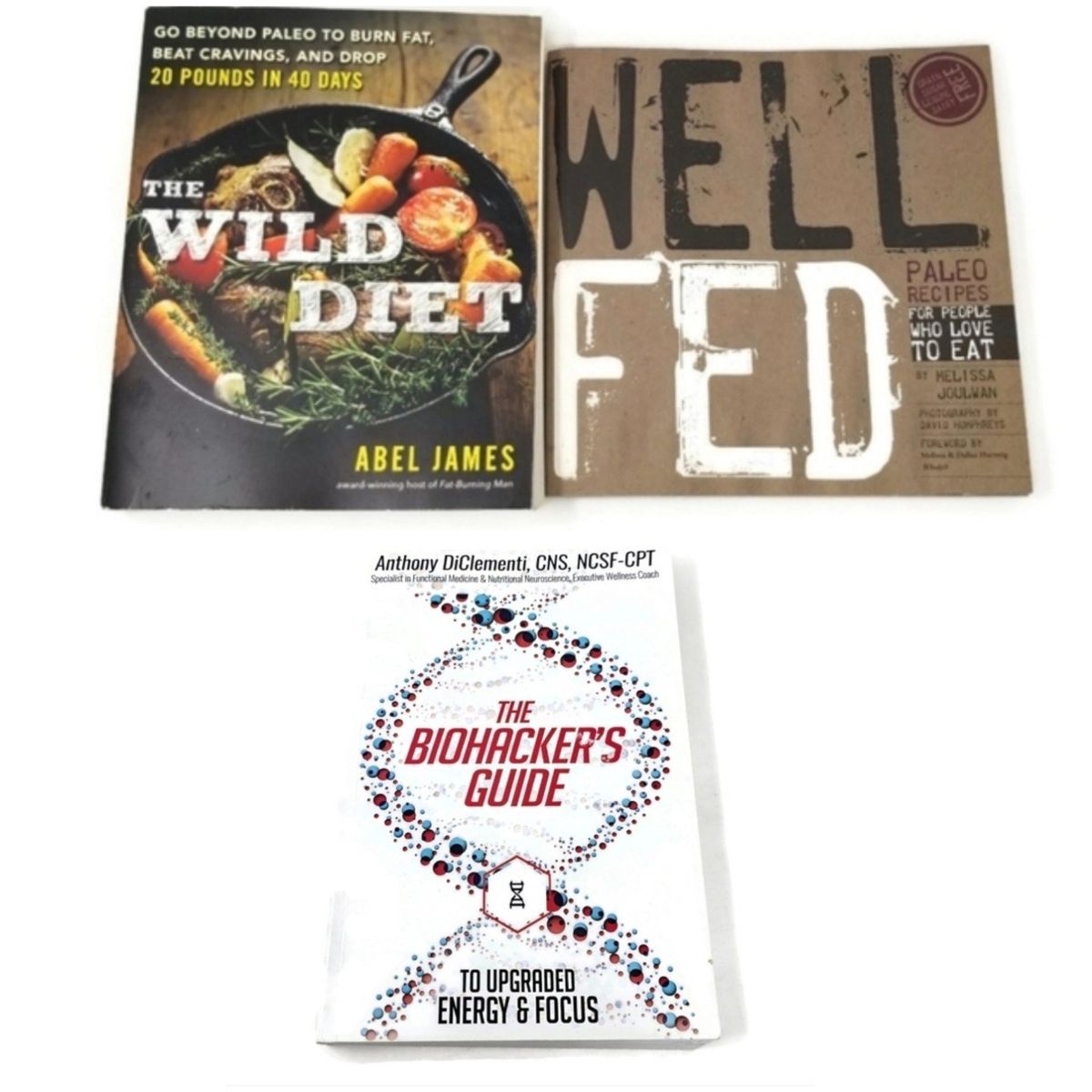 Paleo Cookbook & Biohacker 3 Book Bundle Well Fed & The Wild Diet & Biohacker's Guide