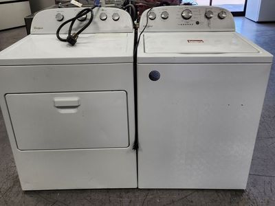 Whirlpool White Top Load Washer & Front Load Electric Dryer Set - Excellent Condition