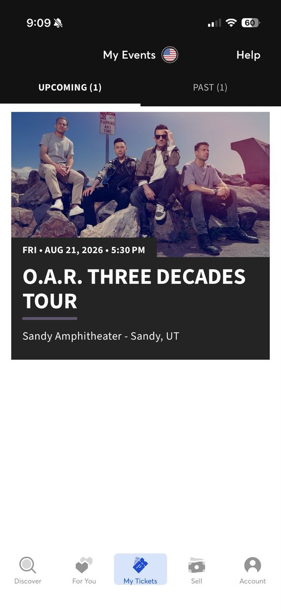2 O.A.R. Three Decades Tour Tickets - Sandy Amphitheater (Aug 21, 2026)