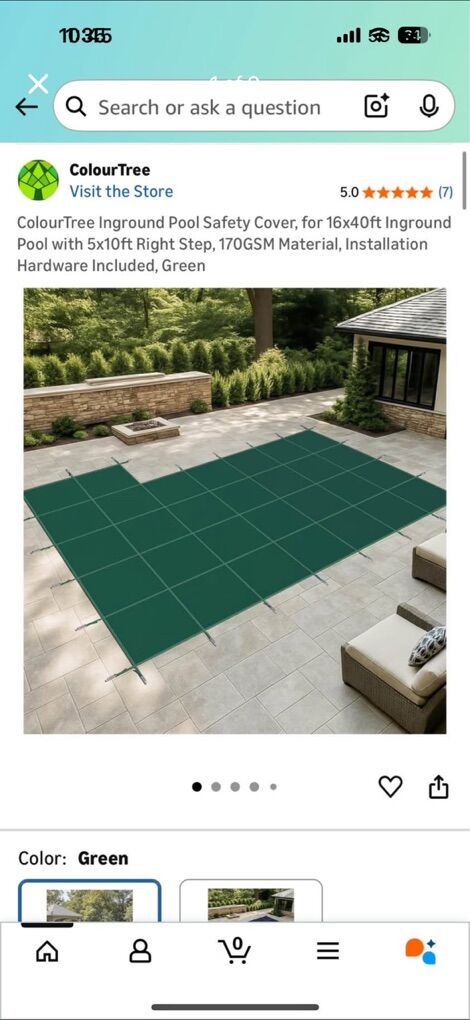 Safety Pool Cover 16' X 40' With Right End Step