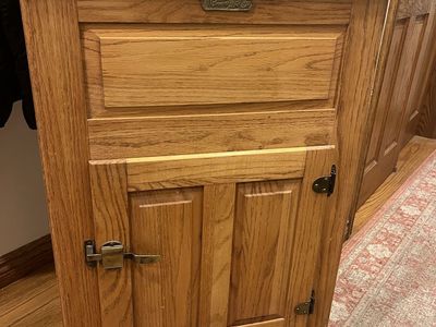 Vintage White Clad Oak Ice Box End Table/Cabinet