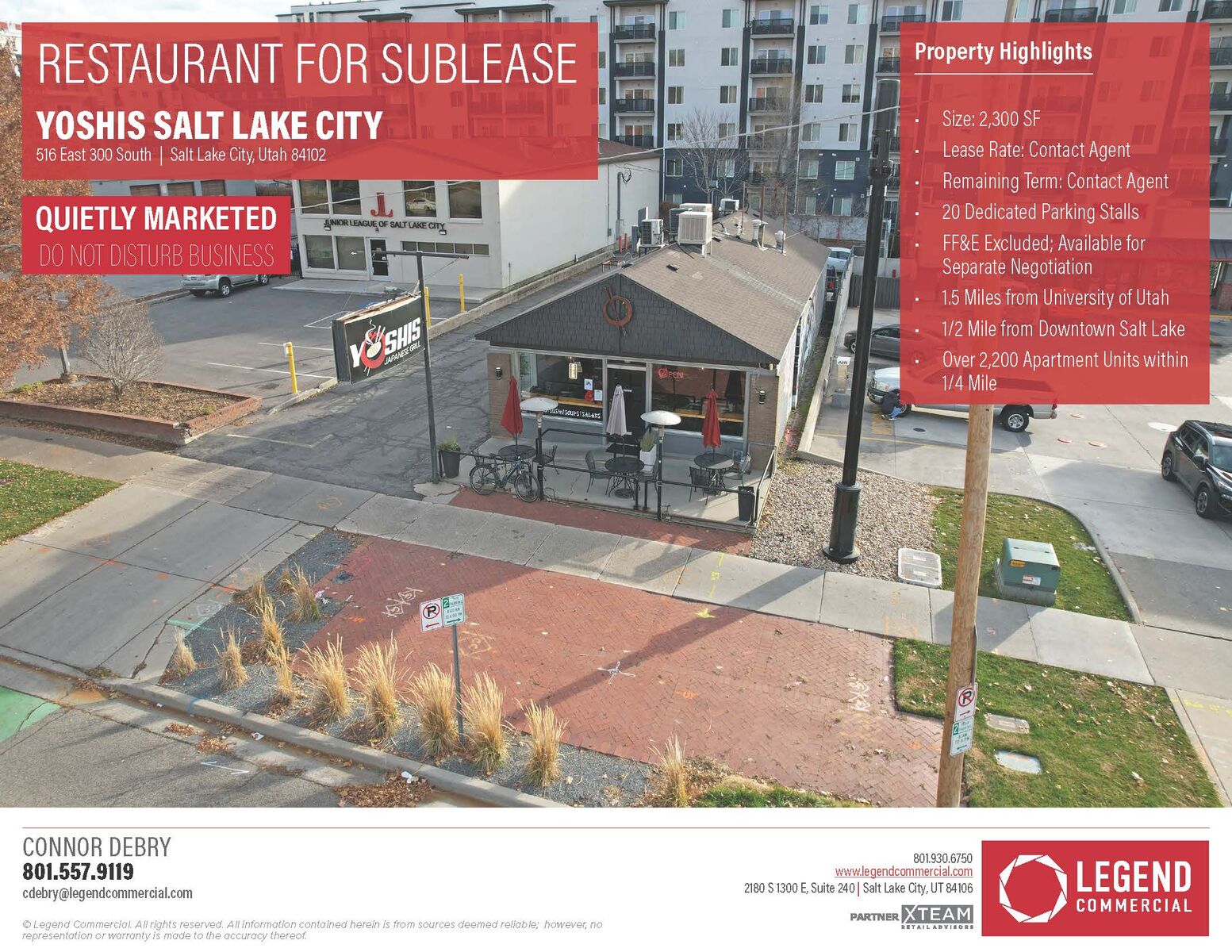 Downtown Turn Key Restaurant for Sublease 2,300 SF