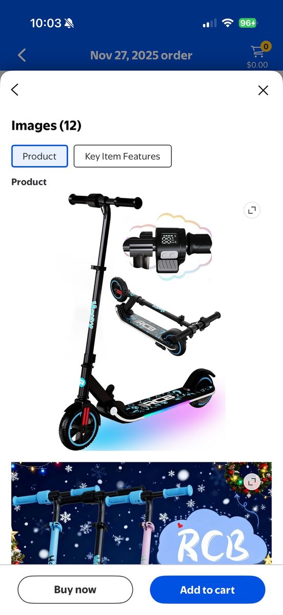 Brand New In Box RCB Electric Kids Scooter, 10mph Max Speed, 40-50 min Ride Time, 110lb Capacity, Ages 6-12