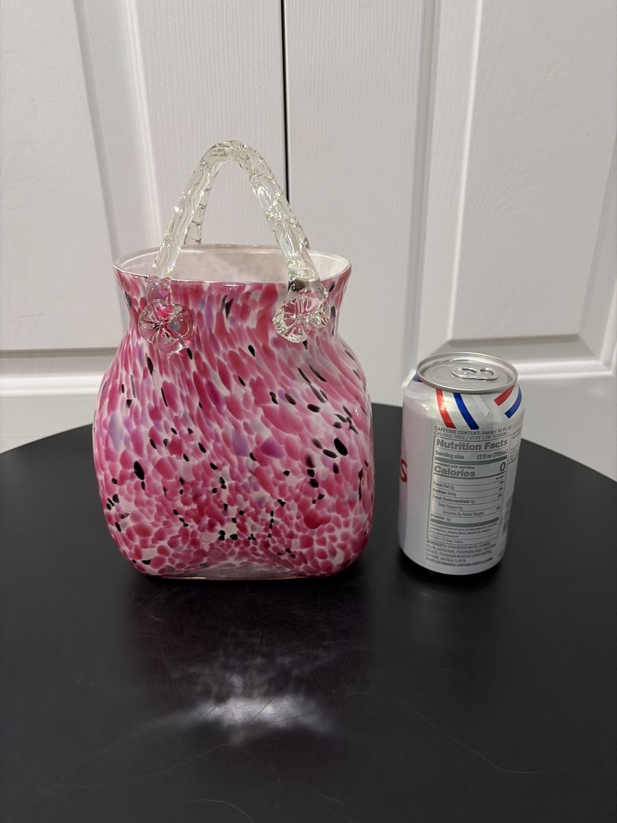 Gorgeous Like New Hand Blown Purse Vase