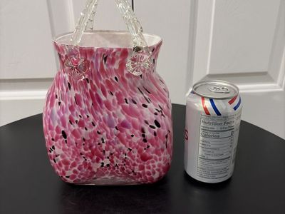 Gorgeous Like New Hand Blown Purse Vase