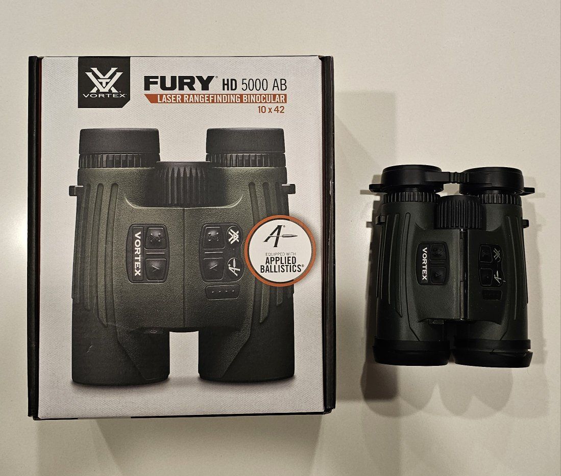 Vortex Fury HD 5000 AB Laser Rangefinding Binoculars 10x42 with Applied Ballistics & Muley Freak Harness