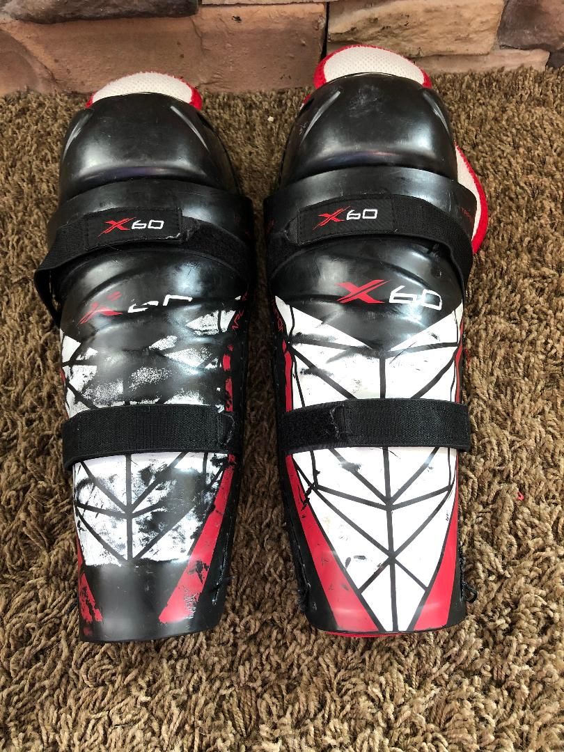 Bauer X60 Youth Ice Hockey Shin Guards - 12" (Kids 4'7"-5'5")