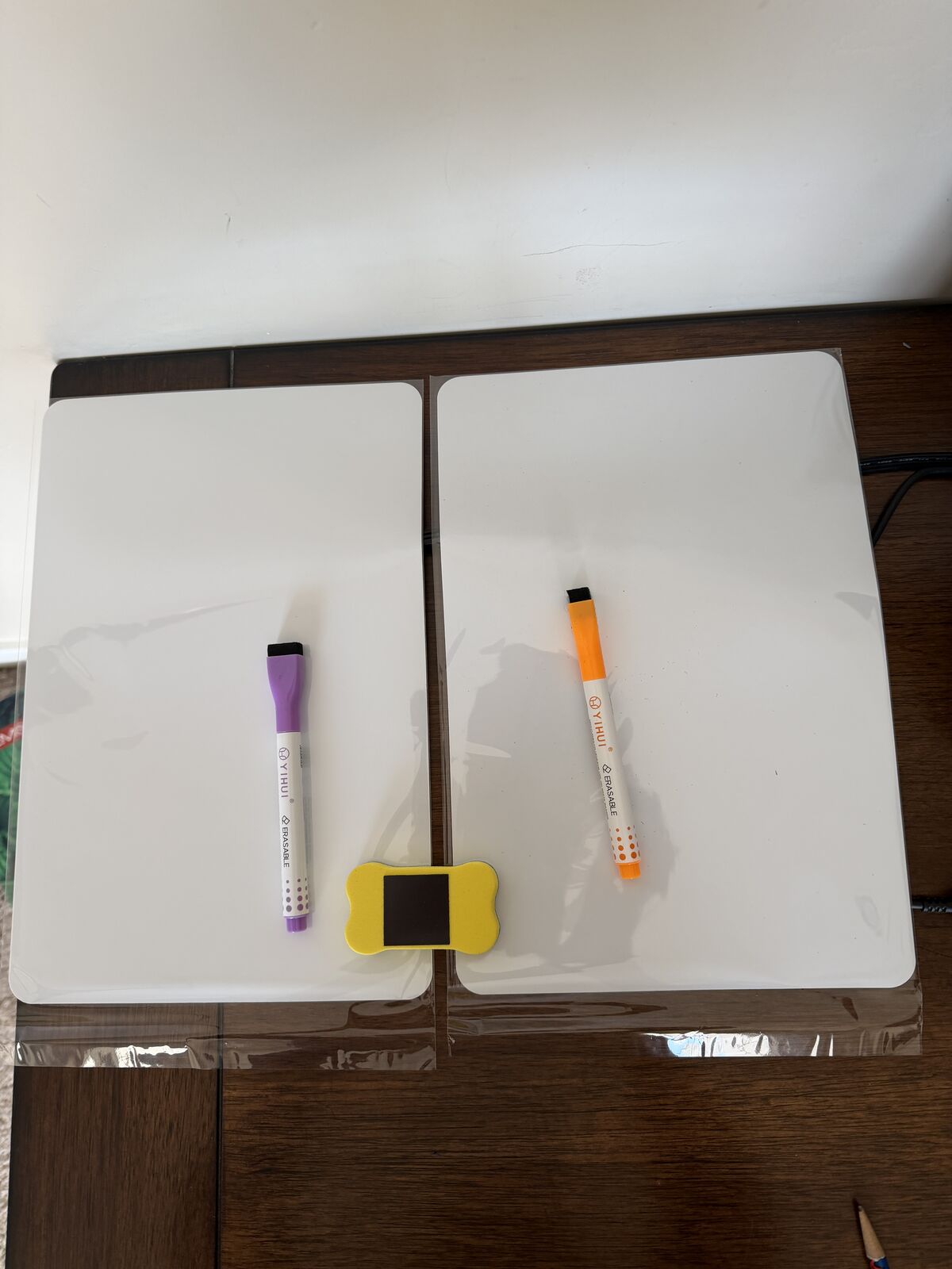 New fridge magnet boards, markers and eraser, 2pk, 12"x8"