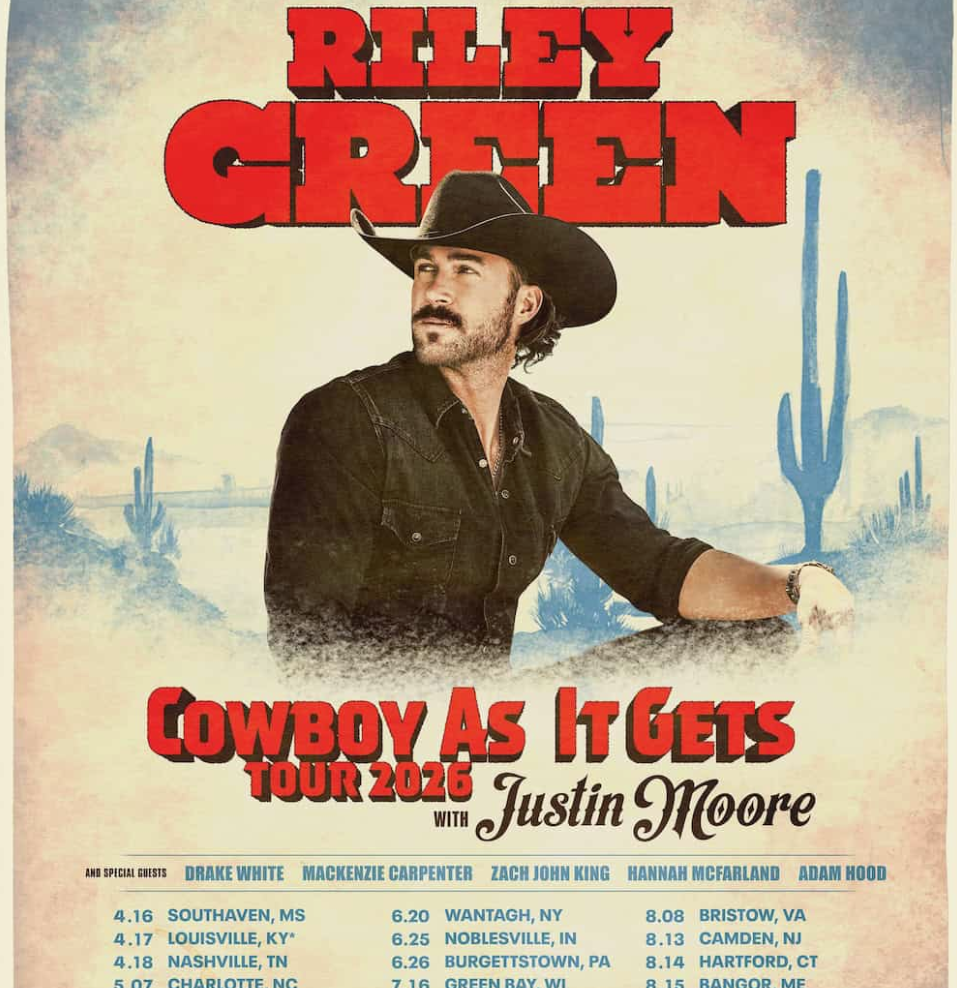 Riley Green - 2 Tickets - July 23 - Section 306, Row E, Seats 3 and 4