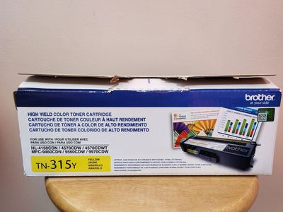BROTHER TN315Y YELLOW TONER CARTRIDGE - TN-315Y -OPEN BOX / SEALED BAG