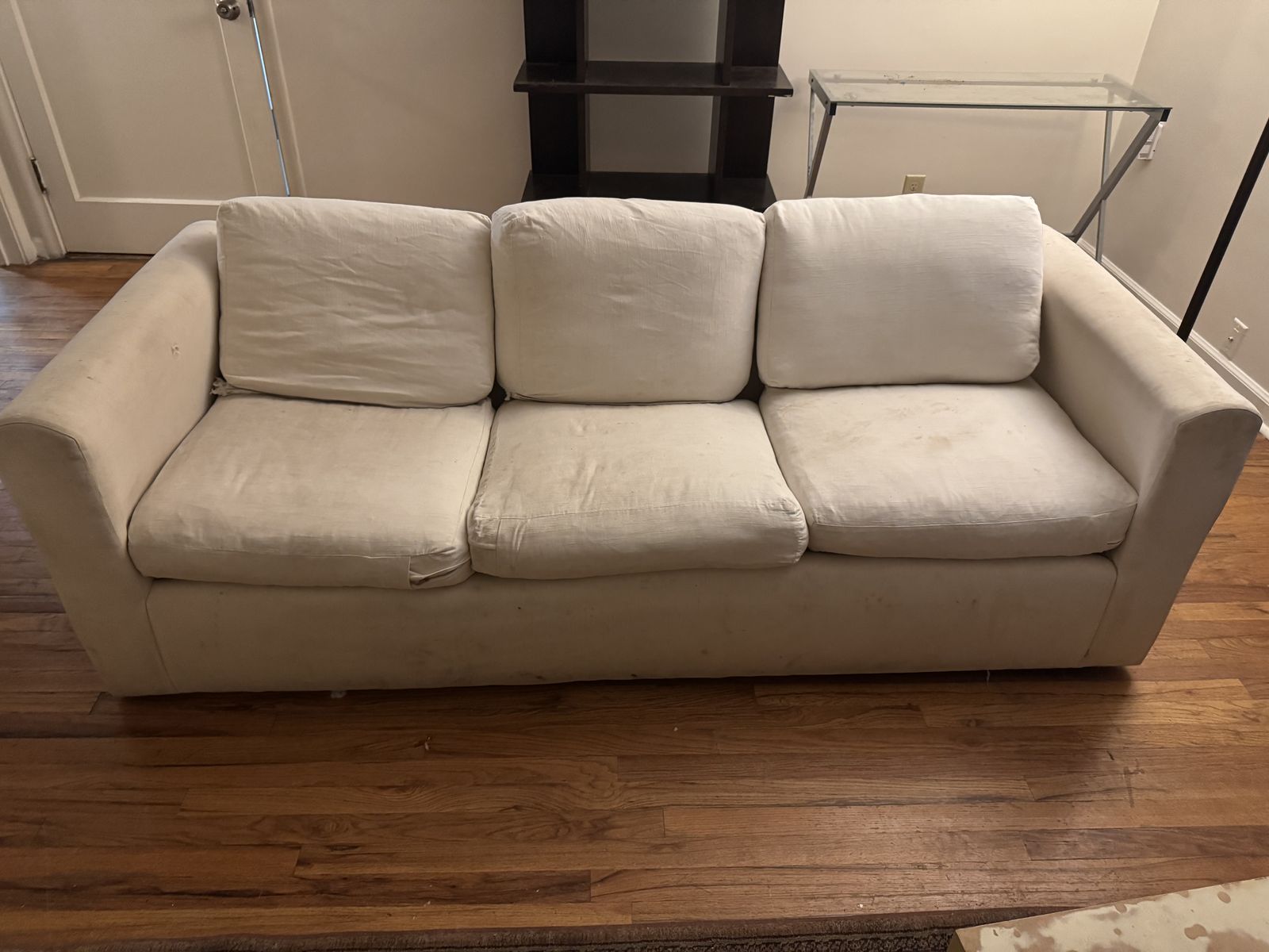 FREE WHITE/BEIGE COUCH AND LOVE SEAT