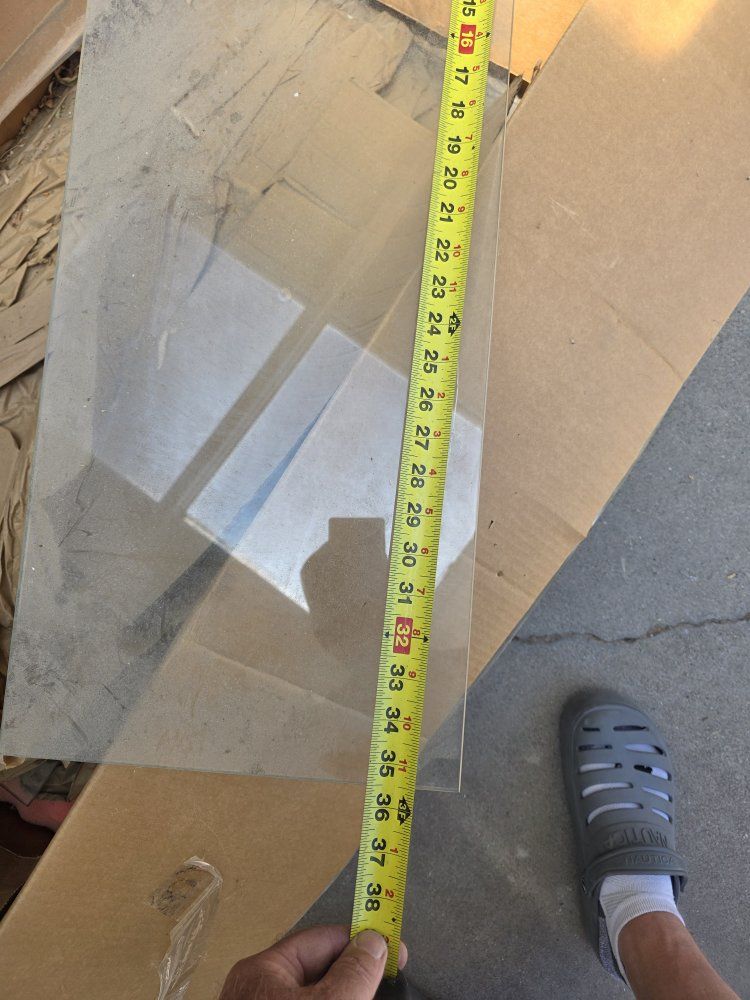 Clear Glass Pane - 15.5" x 38" (approx.) - Multi-purpose DIY project glass shelving. 5 pieces