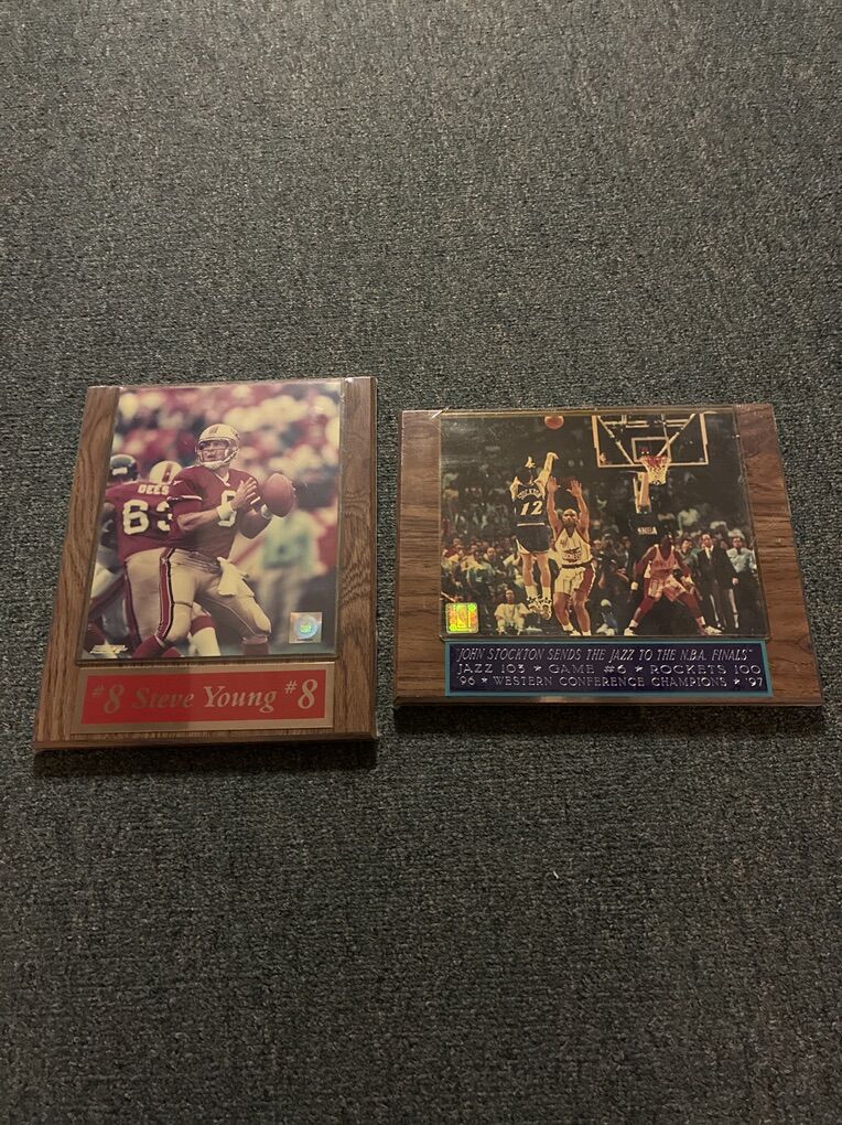 NEW sports memoribilia art Jazz Steve Young 49ers