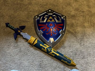 Legend of Zelda Link's Master Sword and Hylian Shield Replica Prop Cosplay Set