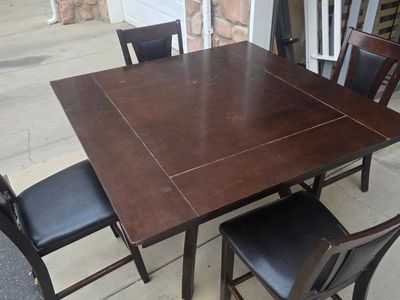Dining Table and 4 Chairs Counter Height