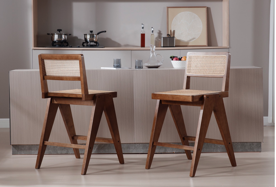 New in box, Set of 2,.. 26" Rattan Counter Height Bar Stools Set of 2, 