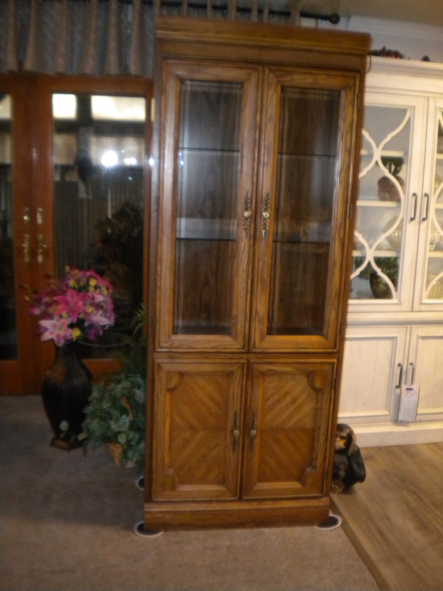 Curio Cabinet w/ Glass Doors & Shelves - Storage & Decor