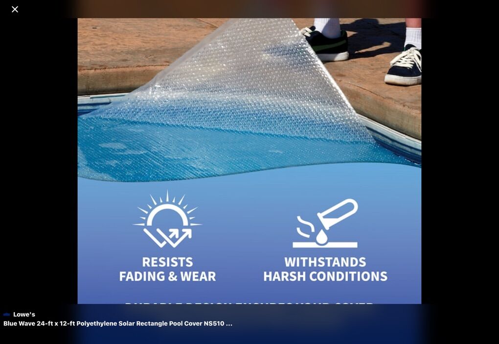 12’ x 24’ CLEAR Pool Solar Cover