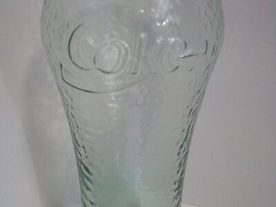 Vintage Green Embossed Coca Cola Fountain Glasses