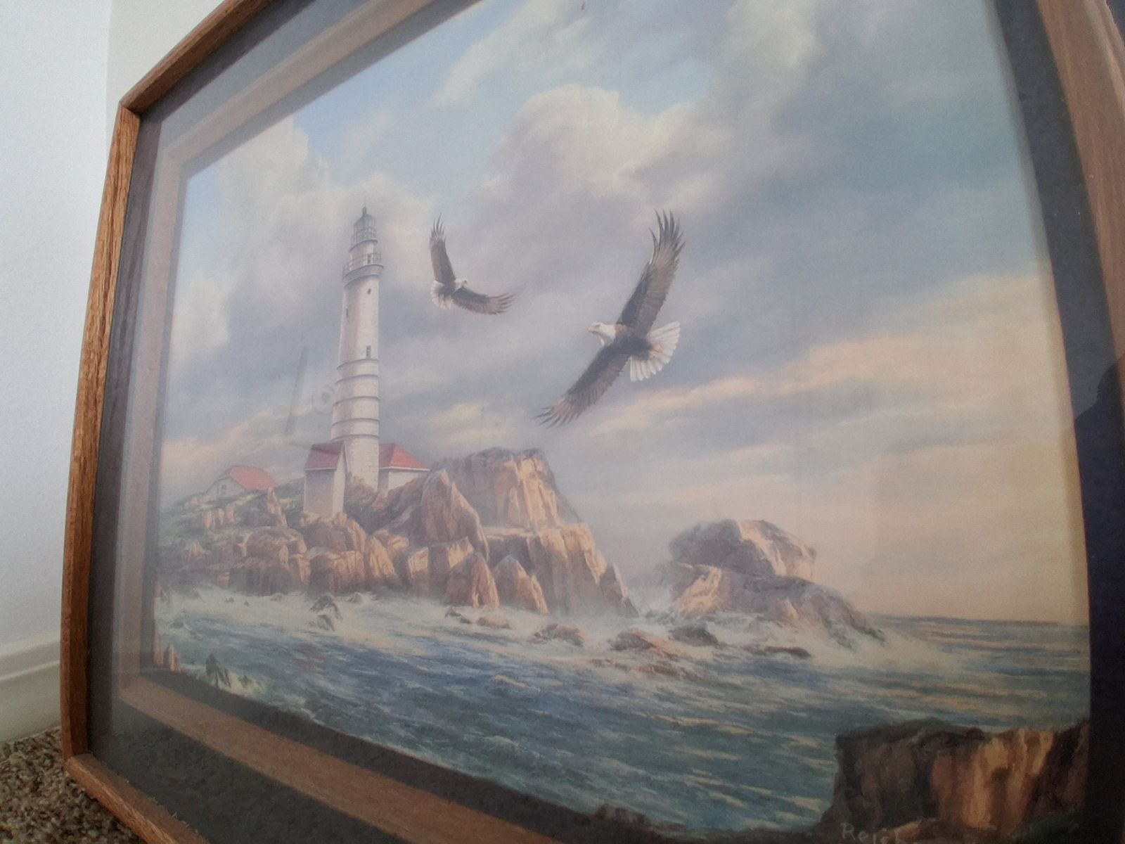 Framed Boston Lighthouse Print – Reichardt Coastal Lighthouse Wall Art Decor