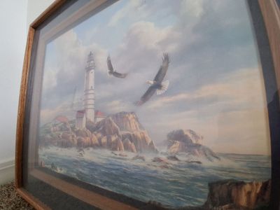 Framed Boston Lighthouse Print – Reichardt Coastal Lighthouse Wall Art Decor