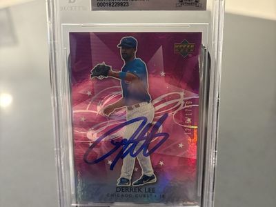 Derrek Lee 2005 Upper Deck Stars Authentic Autograph Chicago Cubs Beckett Graded Trading Card