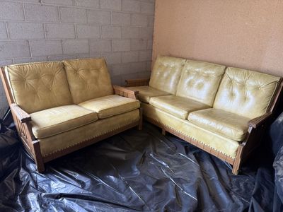 A. Brandt Ranch Oak Sofa and Loveseat Set