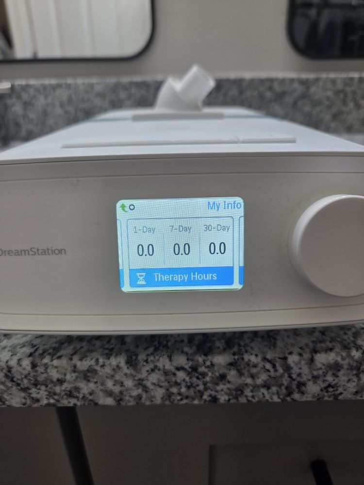 DreamStation auto CPAP machine zero day of usage.