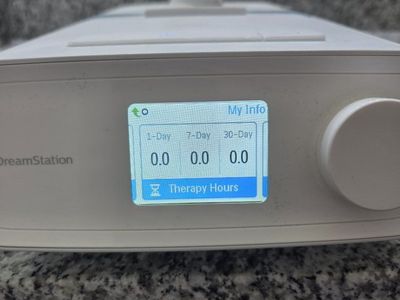 DreamStation auto CPAP machine zero day of usage.