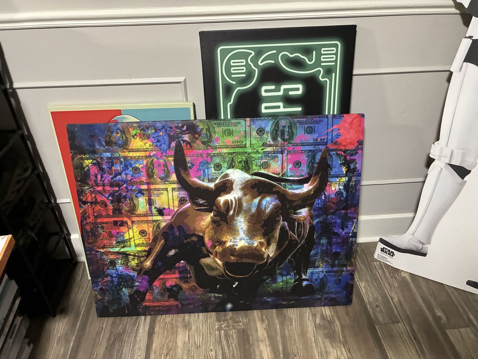 Bull Success Motivational Canvas Art