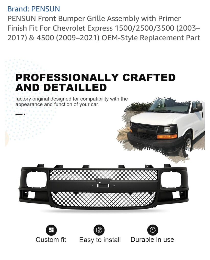 Cheverolet Express Front Bumper Grille