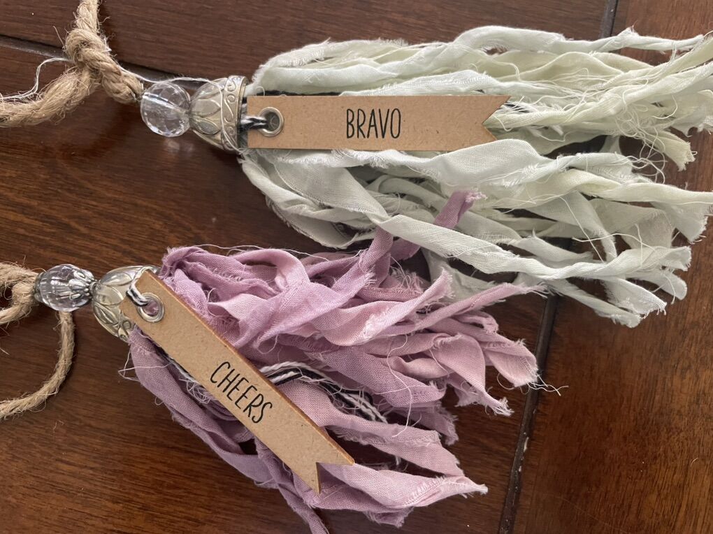2 New Bottle Tassels For Gifts - Cheers & Bravo