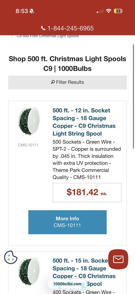 Christmas Light C9 Socket Wire