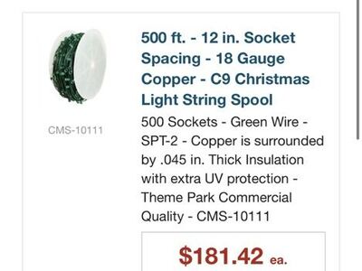 Christmas Light C9 Socket Wire